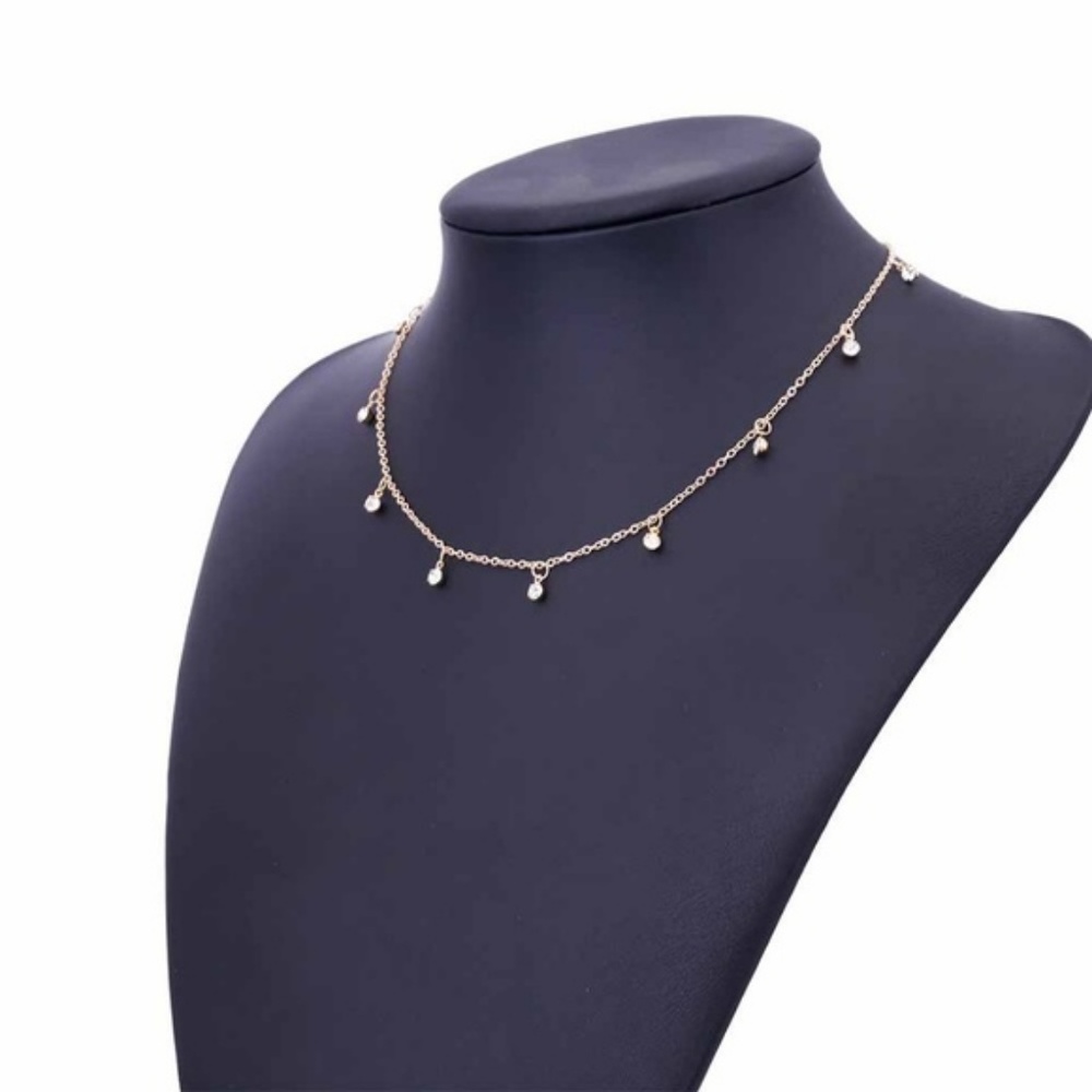 4/$30 Dainty Crystal Drops Necklace - Picture 3 of 7